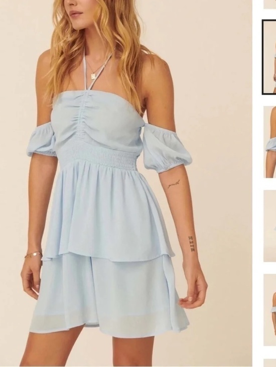 Promesa Dresses & Skirts - New Promesa Women's Sleeveless Halter Dress Tiered Flowy Boho Mini Dress